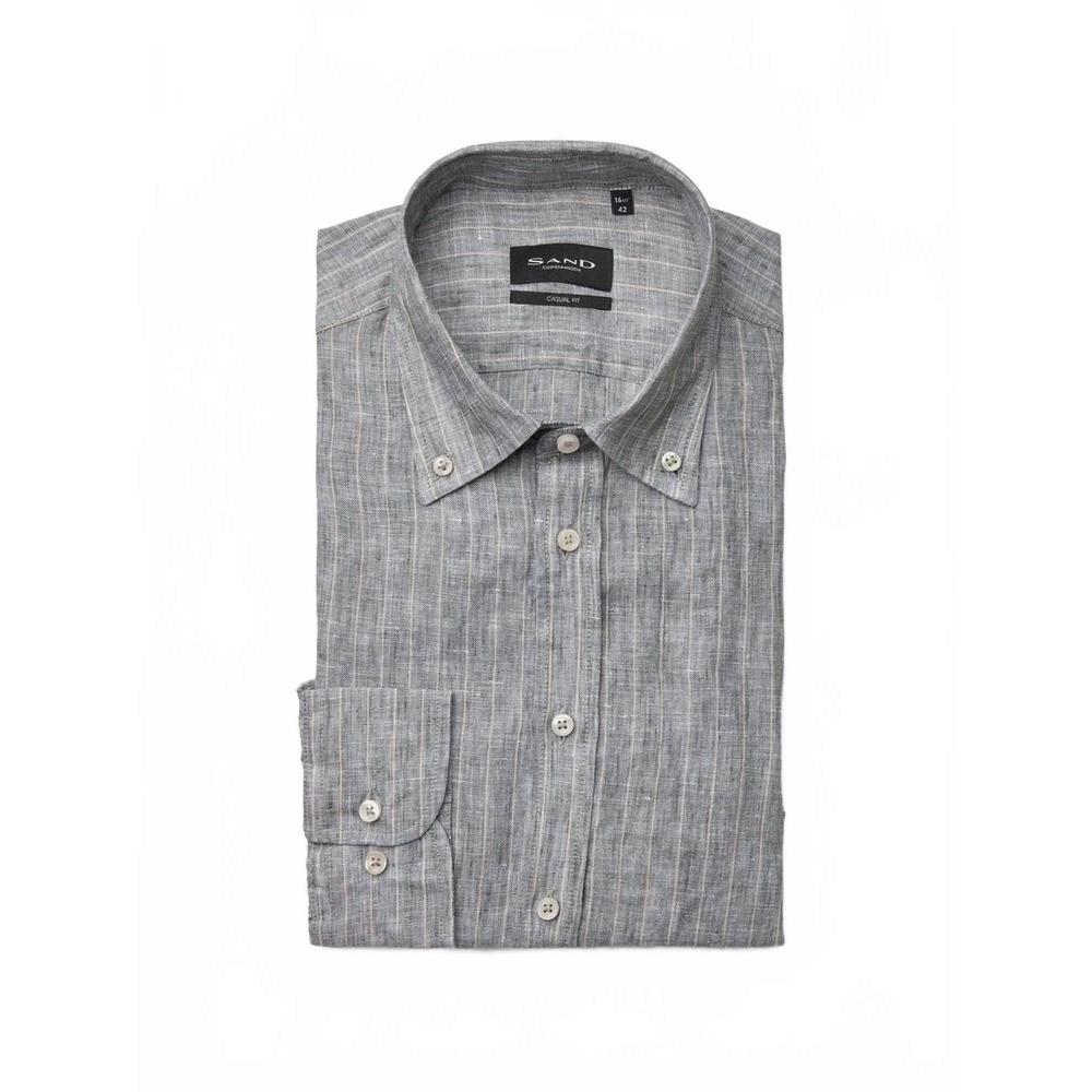 NEW SAND COPENHAGEN men's simon long sleeve shirt in gray
